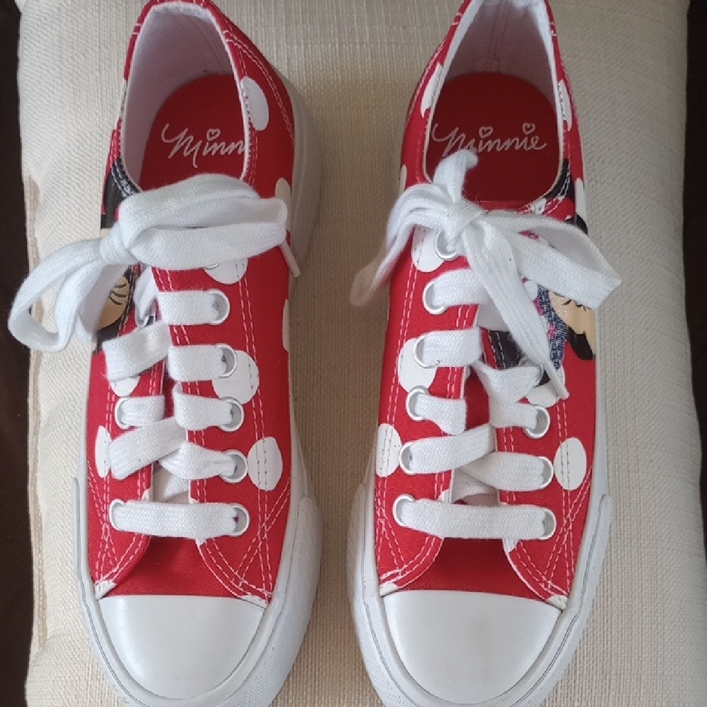 Disney Red and White Sneakers Classic Canvas Style